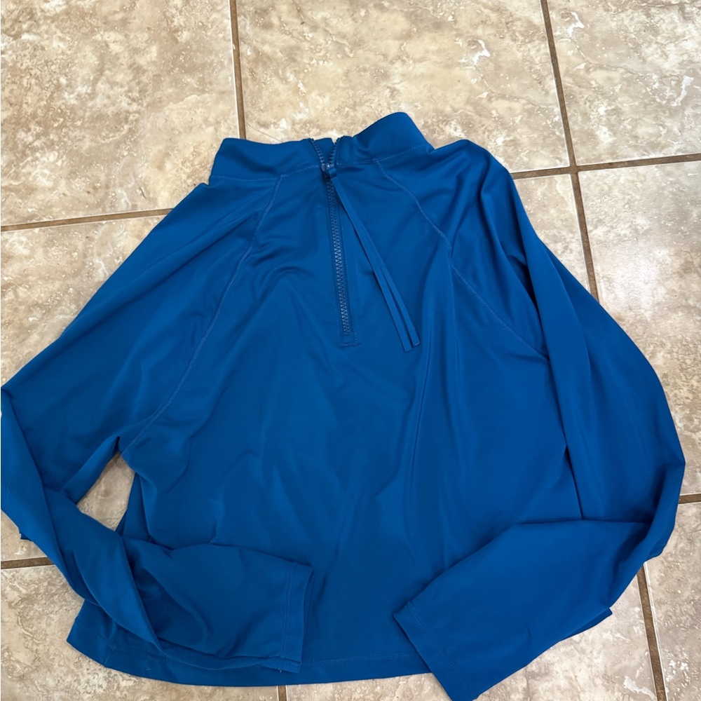 Athleta Blue Long Sleeve Swim Top